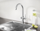 Смеситель для кухонной мойки GROHE Blue Professional с системой фильтрации, охлаждения и газирования воды, хром (31607002)