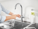 Смеситель для кухонной мойки GROHE Blue Professional с системой фильтрации, охлаждения и газирования воды, хром (31607002)