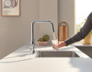 Смеситель для кухонной мойки GROHE Blue Pure Eurosmart с функцией фильтрации, с фильтром обратного осмоса в комплекте, хром (30586000)