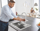 Смеситель для кухонной мойки GROHE Blue Home с системой фильтрации, охлаждения и газирования воды, хром (31455000)
