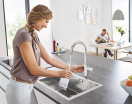 Смеситель для кухонной мойки GROHE Blue Home с системой фильтрации, охлаждения и газирования воды, хром (31455000)