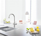 Смеситель для кухонной мойки GROHE Blue Home с системой фильтрации, охлаждения и газирования воды, суперсталь (31455DC1)