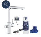Смеситель для кухонной мойки GROHE Blue Pure Minta c вытяжным изливом, функцией фильтрации, с фильтром в комплекте, хром (30591000)