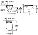Унитаз подвесной безободковый GROHE Bau Edge, альпин-белый (39809000)