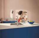 Смеситель для кухонной мойки GROHE Blue Pure Minta c вытяжным изливом, функцией фильтрации, без фильтра в комплекте, суперсталь (30601DC0)