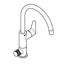 Смеситель для кухонной мойки GROHE Blue Pure BauCurve с функцией фильтрации, без фильтра в комплекте, хром (31723000)