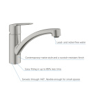 Смеситель для кухни GROHE Start с низким изливом, суперсталь (32441DC2)