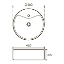 Раковина накладная Aqueduto ESPIRAL, D460, белый глянцевый (ESP0610)