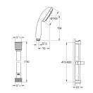 Душевой гарнитур GROHE Vitalio Start 100, 2 режима струи, душевая штанга 600 мм, 5,7 л/мин, чёрный (279482430)