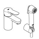 Смеситель для раковины GROHE BauEdge с цепочкой и гигиеническим душем, S-Size, хром (23757000/U), уцененный товар