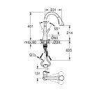 Смеситель для кухни GROHE Zedra с вытяжным душем 3jet, хром (32294002/UB), уцененный товар