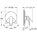 Смеситель для душа GROHE Euroeco в комплекте с монтажной частью, хром (32742001)