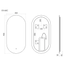 Зеркало с подсветкой Sancos Овал (Oval), 450х900 мм (OV45C)