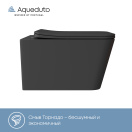Унитаз подвесной Aqueduto MACIO 520*370 безободковый, сиденье с микролифтом, черный матовый (MACT2140)