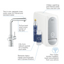 Смеситель для кухонной мойки GROHE Blue Home с системой фильтрации, охлаждения и газирования воды, Wi-Fi, хром (31539000)