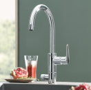 Смеситель для кухонной мойки GROHE Blue Pure BauCurve с функцией фильтрации, с фильтром в комплекте, хром (119709)