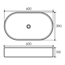 Раковина накладная Aqueduto ESPIRAL, овальная 390*600, черный матовый (ESP0240)