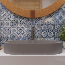 Раковина накладная Aqueduto ESPIRAL, овальная 390*600, серый матовый (ESP0230)