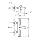 Термостат для ванны GROHE Grohtherm 800, хром (34576000/U1), уцененный товар