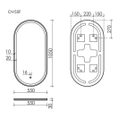 Зеркало с подсветкой Sancos Овал (Oval), 550х1050 мм (OV55F)
