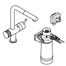 Смеситель для кухонной мойки GROHE Blue Pure Minta с функцией фильтрации, с фильтром в комплекте, хром (30382000)