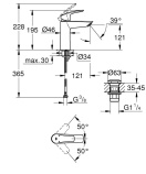 Смеситель для раковины GROHE Eurosmart, M-size, хром (23923003/U2), уцененный товар