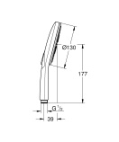 Ручной душ GROHE Rainshower SmartActive 130, 12 л/мин, 3 режима, хром (26544000/U), уцененный товар