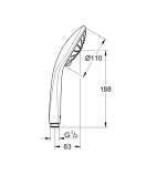 Ручной душ GROHE Euphoria 110 Massage, 3 режима, хром (27221000/U1), уцененный товар