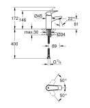 Смеситель для раковины GROHE BauFlow, S-size, хром (23752000/U), уцененный товар