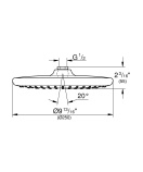 Верхний душ GROHE Tempesta 250, 9,5 л/мин, 1 режим, хром (26666000)