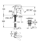 Смеситель для раковины GROHE Essence с донным клапаном, M-size, хром (24181001)