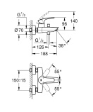 Смеситель для ванны GROHE Eurosmart, хром (33300003/UA), уцененный товар
