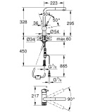 Смеситель для кухонной мойки GROHE Blue Pure Minta, с функцией фильтрации, без фильтра в комплекте, хром (31721000)