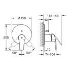 Внешняя часть смесителя для ванны GROHE Eurosmart, хром (24043003)