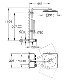 Душевая система GROHE Euphoria SmartControl System 310 Cube Duo с термостатом для душа, хром (26508000)
