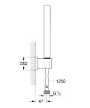 Душевой набор GROHE Euphoria Cube, 1 режим, 1250 мм, 9,5 л/мин, хром (27703000)