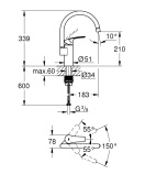 Смеситель для кухни GROHE Eurosmart, хром (33202003/U), уцененный товар