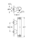 Термостат для душа GROHE Grohtherm 2000, хром (34169001/U1C), уцененный товар