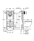 Комплект инсталляции GROHE Rapid SL 5 в 1 с подвесным унитазом и сиденьем (36503000)