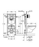 Комплект инсталляции GROHE Solido 4 в 1 с подвесным унитазом и сиденьем (39400000)