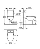 Унитаз GROHE Bau Ceramic напольный, альпин-белый (39495000)