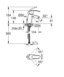 Смеситель для раковины GROHE Eurosmart с цепочкой, хром (33188002)