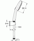 Душевой набор GROHE Tempesta Cube 110, 3 режима, 1500 мм, 7,4 л/мин, хром (27588003)