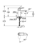 Смеситель для раковины GROHE Eurosmart Cosmopolitan, M-size, хром (2339800E/U), уцененный товар