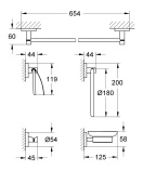 Набор аксессуаров 5 в 1, GROHE Essentials, хром, (40344001)
