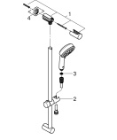 Душевой гарнитур GROHE Tempesta Cosmopolitan 100, 2 режима струи, душевая штанга 900 мм, 5,7 л/мин, хром (27788002)