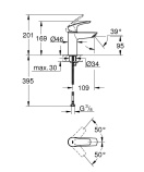Смеситель для раковины GROHE Eurosmart, S-Size, хром (32467003/U4), уцененный товар