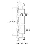 Душевой гарнитур GROHE Rainshower Solo 150, 2 режима струи, душевая штанга 900 мм, хром (27273001)