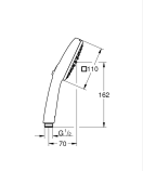 Ручной душ GROHE QuickFix Vitalio Comfort 100, 2 вида струй, хром (26397001)