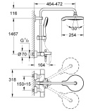 Душевая система GROHE Power&Soul Cosmopolitan с термостатом для ванны, хром (27907000)